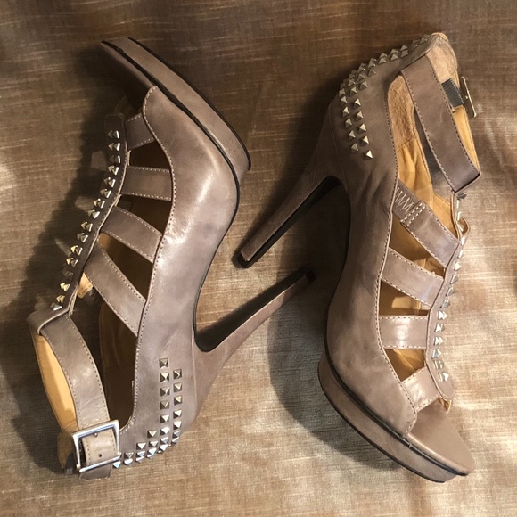 Steve Madden Hailley Studded Leather Cage Sandals - Picture 3 of 11